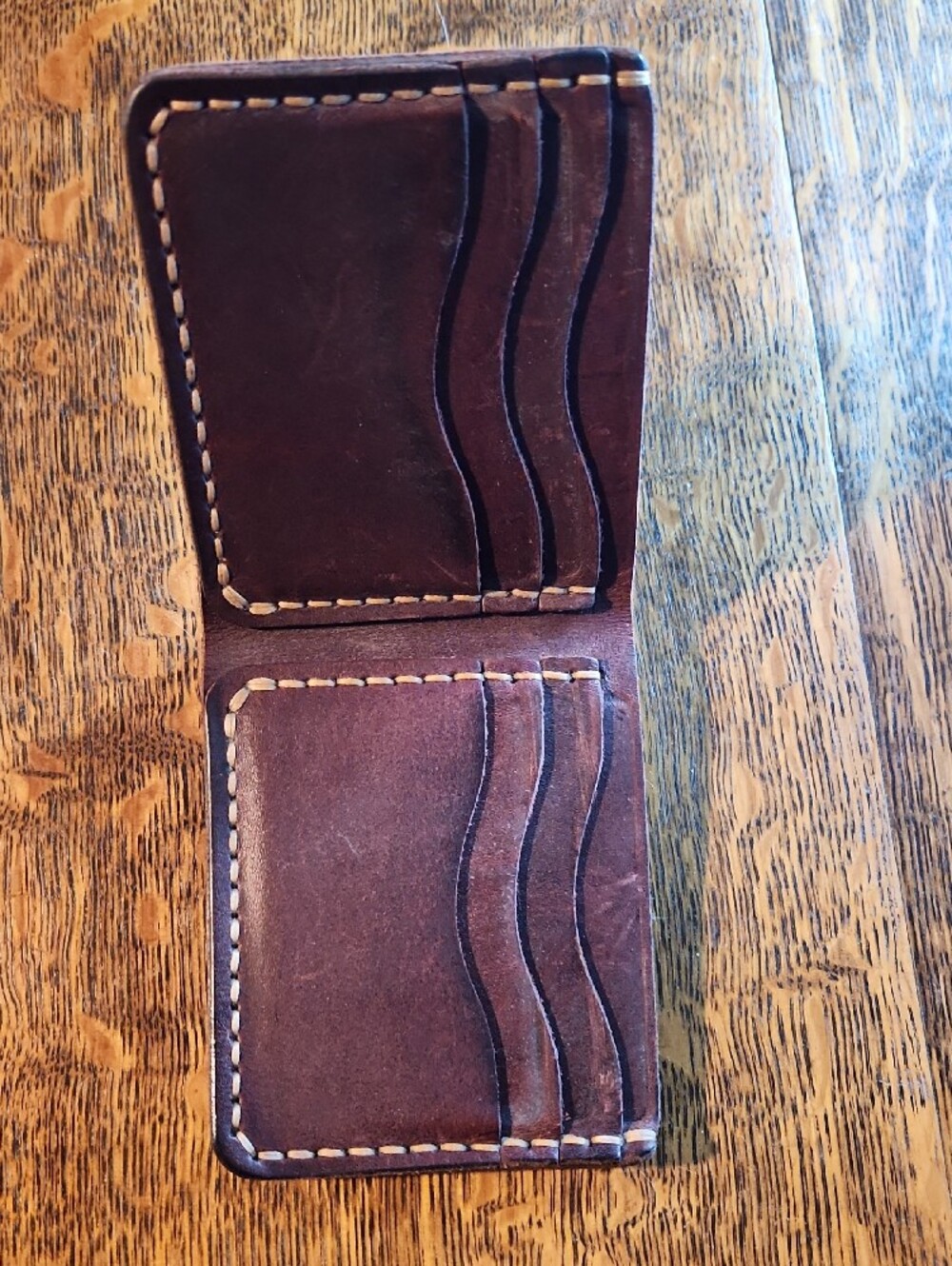 Popov Handcrafted Brown Leather Bifold Wallet - Men's Accessories - Picture 2 of 5
